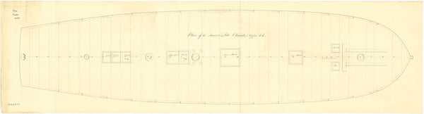 Upper deck plan for 'Aurora' (1814)