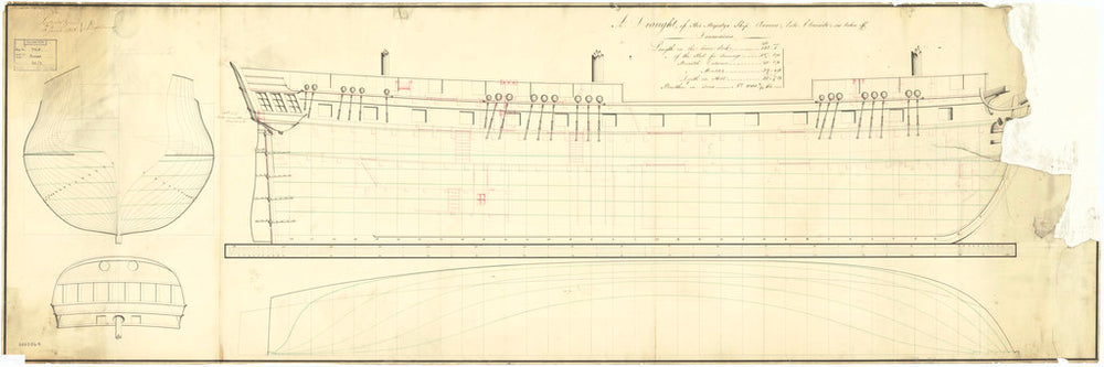 Lines & profile plan for 'Aurora' (1814)