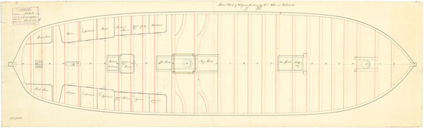 Lower deck plan for HMS 'Amazon' (1795)