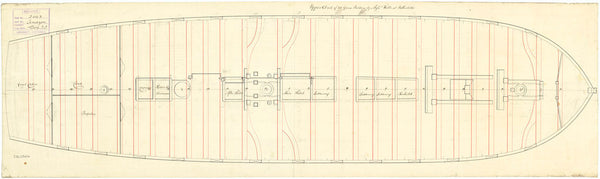 Upper deck plan for HMS 'Amazon' (1795)