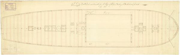 Deck, quarter & forecastle plan of 'Aigle' (1801)