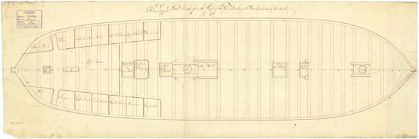 Lower deck plan for HMS 'Aigle' (1801)