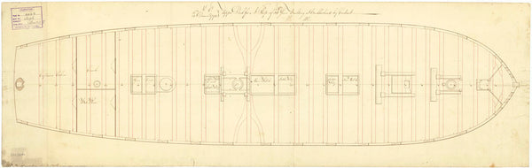 Upper deck plan for HMS 'Aigle' (1801)