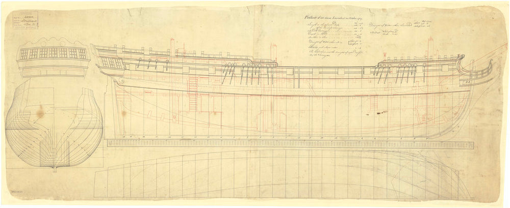 Lines & Profile plans of the 'Brilliant' (1757)
