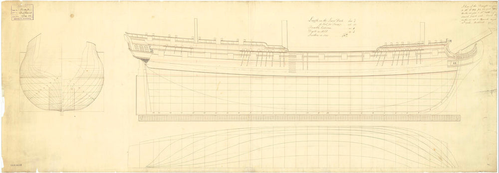 Lines plan of HMS 'Venus' 36 guns (1758)