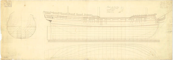 Lines plan of HMS 'Venus' 36 guns (1758)