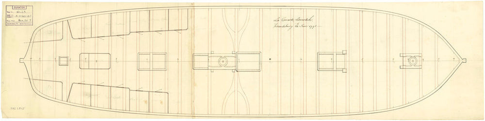 Lower deck plan of Concorde (1783)