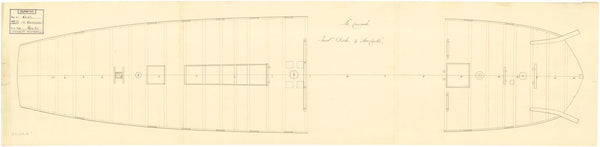 Plan of the deck, quarter & forecastle of Concorde (1783)