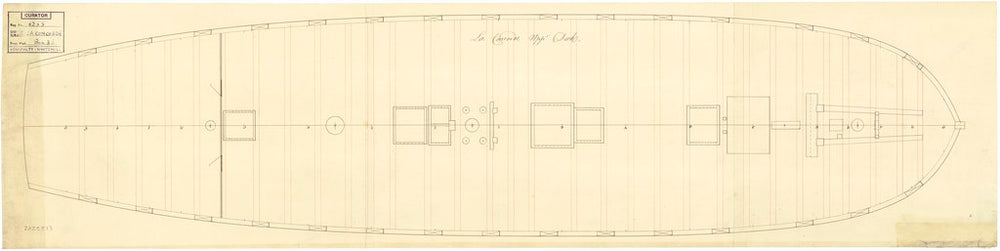 Upper deck plan for Concorde (1783)