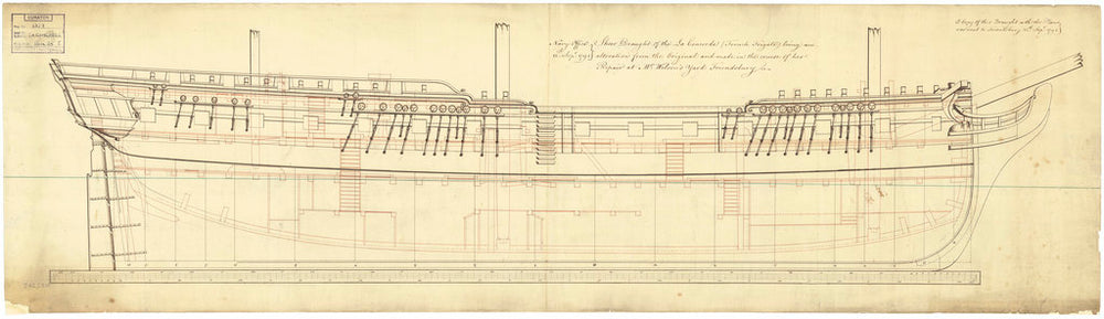 Plan of sheer & profile for Concorde (1783)