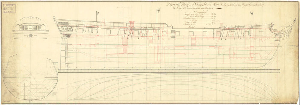 Lines and profile of Hebe fl. (1782)