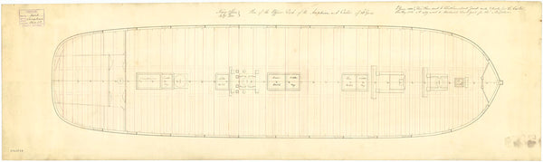 Upper deck plan for HMS 'Amphion' (1846) and 'Castor' (1832)