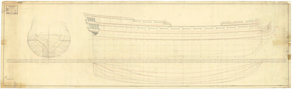 Lines plan for unidentified 40 gun ship