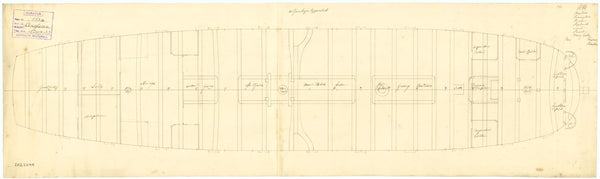 Deck, quarter & forecastle plan for HMS 'Anglesea'