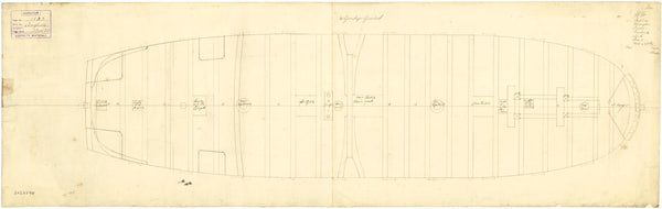 Plan of the Gundeck for HMS 'Anglesea' (1742)