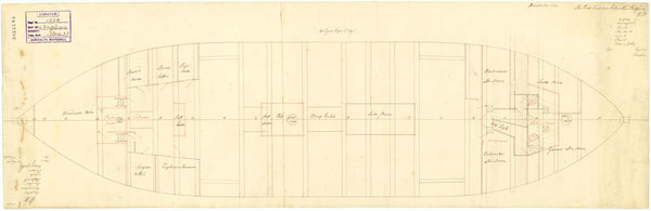 Orlop deck plan for HMS 'Anglesea'