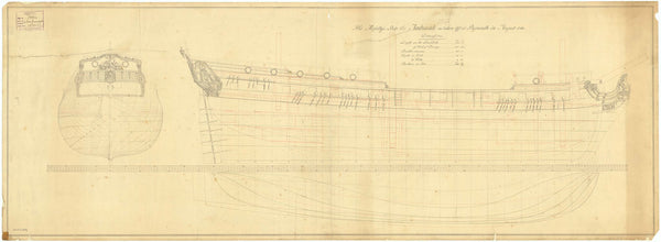 Lines & profile plan for HMS 'Ambuscade'