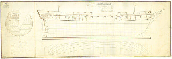 Lines drawing of Chesapeake (1813)