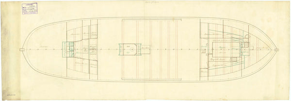 Orlop deck plan for HMS 'Acasta' (1797)