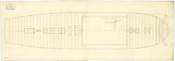 The deck, quarter & forecastle plan of the 'Acasta' (1797)