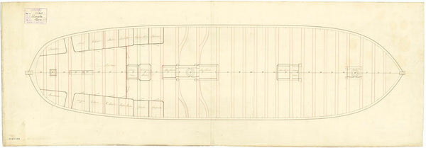 Upper deck plan for HMS 'Acasta' (1797)