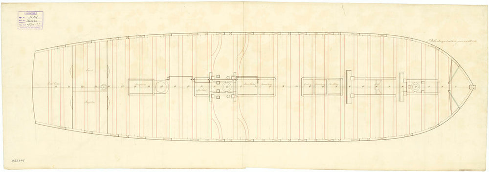 The deck and gun plan of the 'Acasta' (1797)