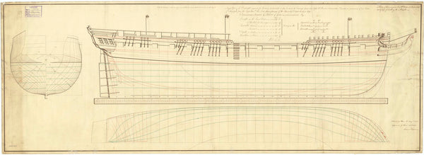 Lines plan of the 'Acasta' (1797)