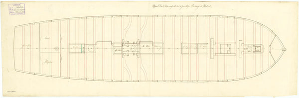 Upper deck plan for HMS 'Amazon' (1799)