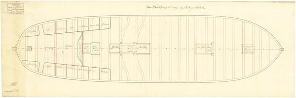 Lower deck plan for HMS 'Amazon' (1799)
