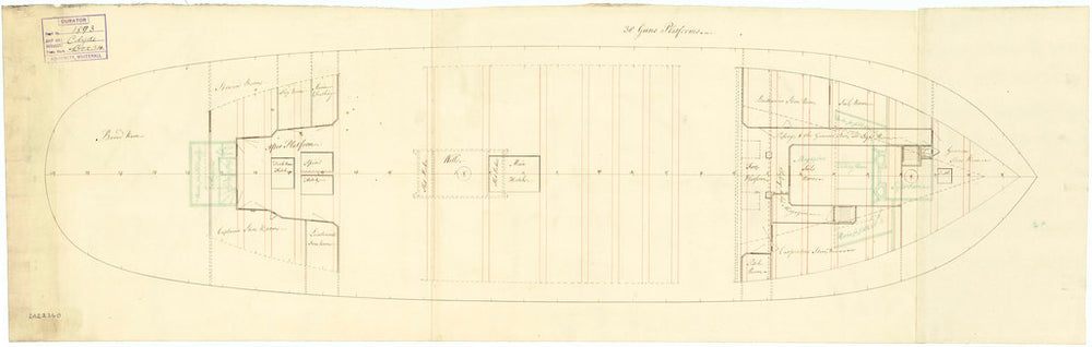 Ship plan of HMS 'Diana' (1794): platforms