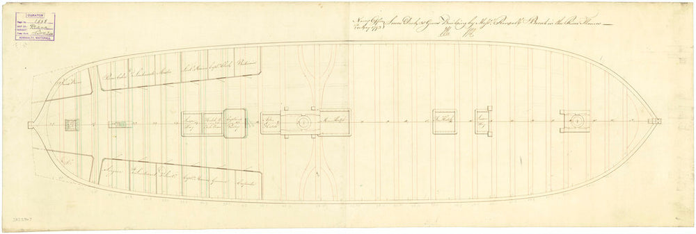 Ship plan of HMS 'Diana' (1794): lower deck