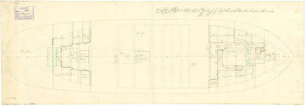 Ship plan of HMS 'Diana' (1794): orlop deck