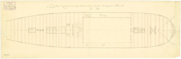 Deck, quarter & forecastle plan for HMS 'Alexandria' (1806)