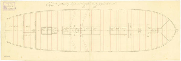 Upper deck plan for HMS 'Alexandria' (1806)