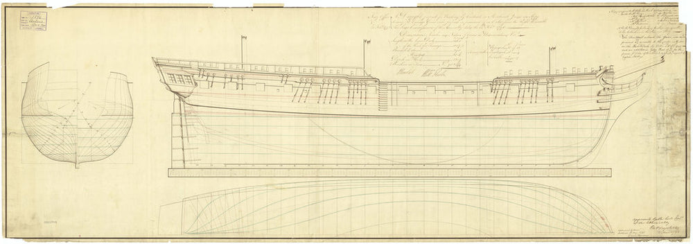 Lines plan of Diana (1794)