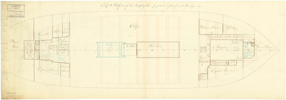 Plan of the orlop deck of the 'Indefatigable' (Br, 1784)