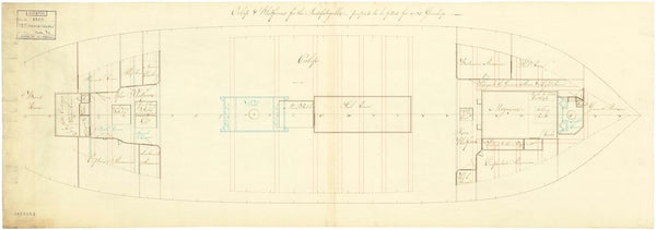 Plan of the orlop deck of the 'Indefatigable' (Br, 1784)