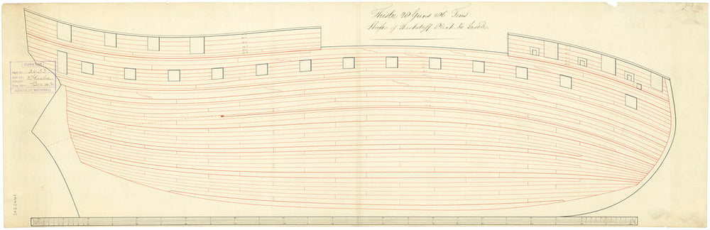 Ship plan of Thisbe (1783) Inboard Works, Expansion of