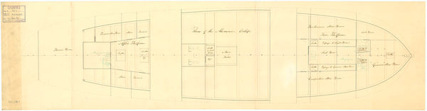 Orlop deck plan for HMS 'Alcmene'