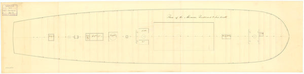 Deck, quarter & forecastle plan for HMS 'Alcmene'