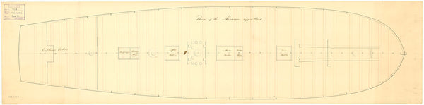 Upper deck plan for HMS 'Alcmene'