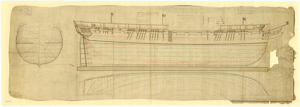 Lines plan for the 21 ships listed in the description