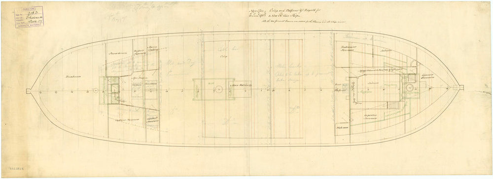 Deck, orlop plan for Phoenix (1783)