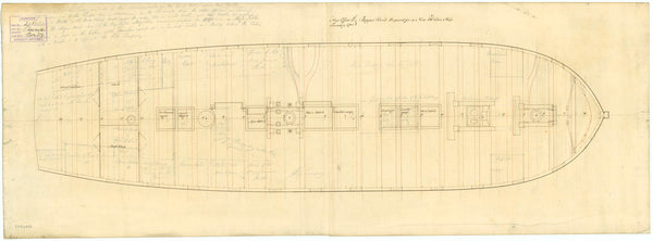 Upper deck plan of 'Phoenix' (1783)