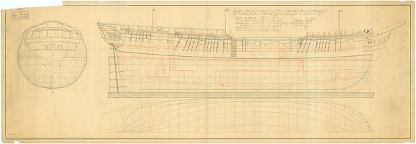 Lines and profile plan for Phoenix (1783)