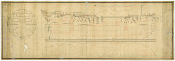 Lines and profile plan for Phoenix (1783)