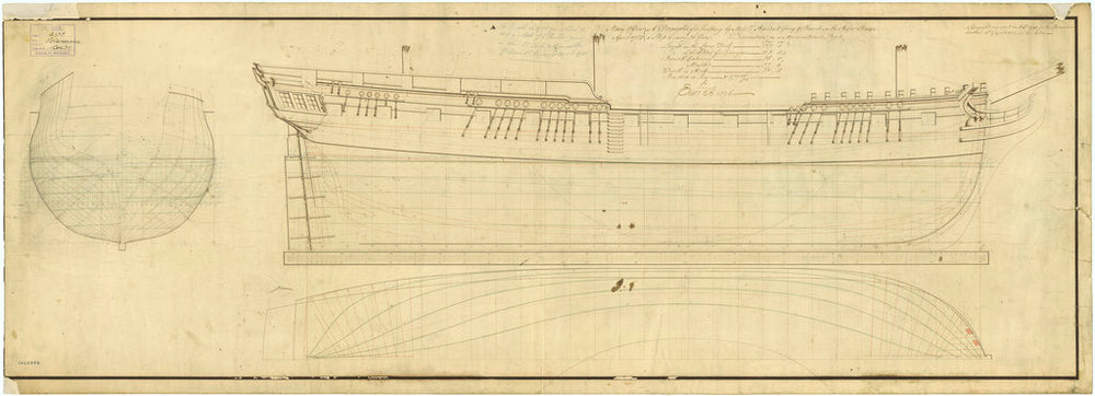 Lines plan for Leda (1783) and Perseverance (1781)