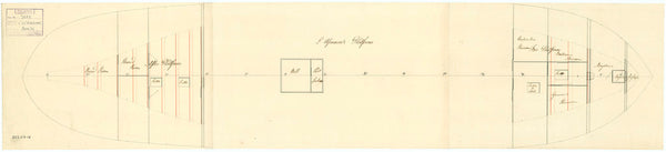 Platform plan for 'Africaine' (1798) captured by the British in 1801