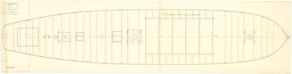 Deck, quarter & forecastle plan for HMS 'Belle Poule' (1806)