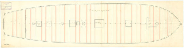 Upper deck plan for HMS 'Belle Poule' (1806)